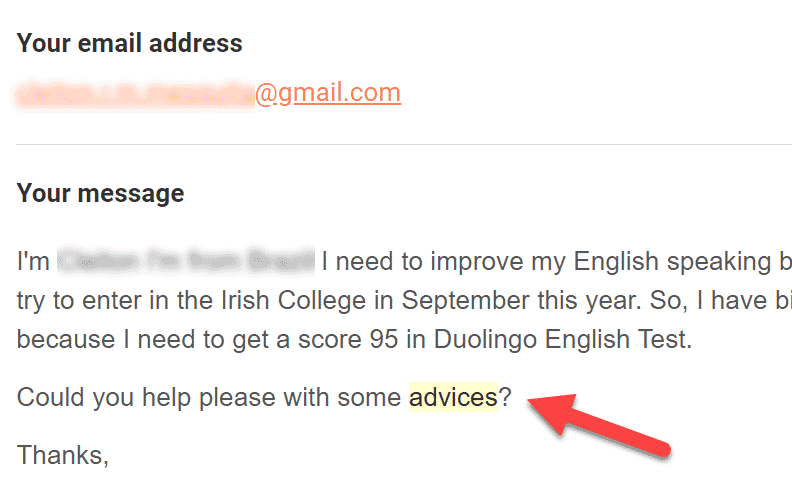 4 form email english Please find